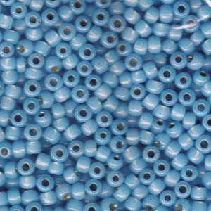 Size 6 Miyuki Seed Beads: Size 6 Seed Bead, Dyed Aqua Silver Lined Alabaster (10gms)