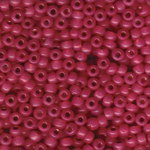 Size 6 Miyuki Seed Beads: Size 6 Seed Bead, Dyed Dark Rose Silver Lined Alabaster (10gms)