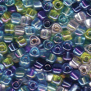 Size 8 Miyuki Tri Beads: Size 8 Tri Bead Mix, Caribbean Blue (10gms)