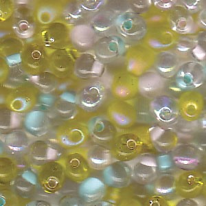 4x3mm Miyuki Drops: 4x3mm Drop Bead Mix, Lemonade (10gms)