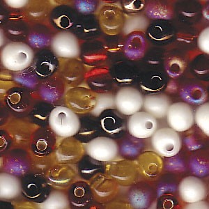 4x3mm Miyuki Drops: 4x3mm Drop Bead Mix, Wheatberry (10gms)