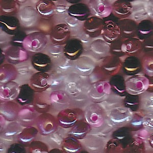 4x3mm Miyuki Drops: 4x3mm Drop Bead Mix, Lilac (10gms)