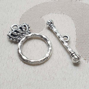 Clasps: Toggle Clasp, Silver, Ring:15mm/Bar:25mm (5 sets)