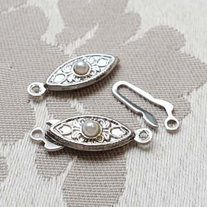 Clasps: Fancy Clasp, Nickel, Single Strand, 20x6mm (1pc)