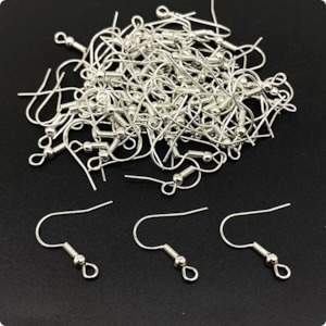Earring Hooks, Nickel with Spring & ball, 18mm (10 pairs)