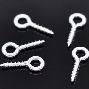 Bails Bell Caps: Screw Eyelet Bail, Silver, 10x4mm (20 Bails)