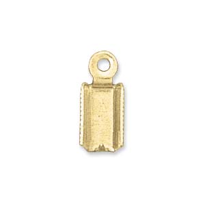 Leather Ends Clamshells: Leather End, Fold, Gold, 11x5mm (10 pcs)