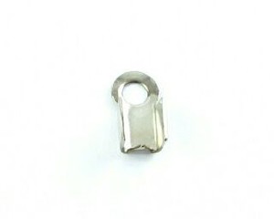 Leather Ends Clamshells: Leather End, Fold, Nickel, 8x4mm (20 pcs)
