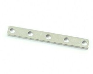 Spacer Bars: Spacer Bar, 5 hole, Nickel, 23x3mm (20pcs)
