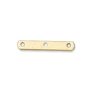 Spacer Bars: Spacer Bar, 3 hole, Gold, 15x2mm (20pcs)