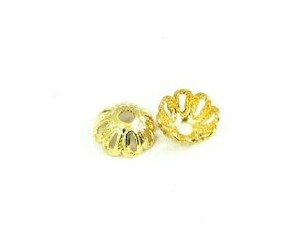 Bead Caps: Bead Cap, Gold, 3x6mm (20 pcs)