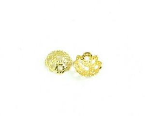 Bead Caps: Bead Cap, Gold, 2x6mm (20 pcs)