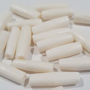 Bone Beads: Bone Bead, Tube, Light White, 20x6mm (20pcs)