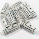 Bone, Tube, Long 06, White with Black, 21x7mm (20pcs)