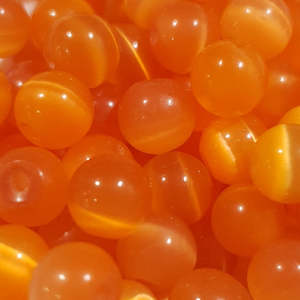 Catseye Beads: Catseye, Light Orange, 6mm (20pcs)