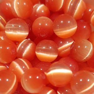 Catseye Beads: Catseye, Orange, 6mm (20pcs)