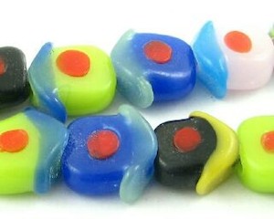 Handmade Glass Beads Lamp Work: Handmade Glass House, 14x6mm (10pc mix)