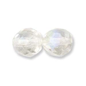 Faceted Czech Glass: Czech Glass Facet, Crystal AB (6 or 10mm)