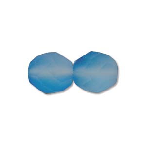 Faceted Czech Glass: Czech Glass Facet, Tropic Blue Matte (6 or 8mm)