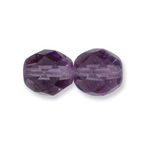 Faceted Czech Glass: Czech Glass Facet, Dark Amethyst (4 or 6mm)