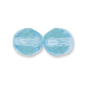 Faceted Czech Glass: Czech Glass Facet, Aqua (6 or 8mm)