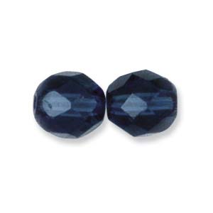 Faceted Czech Glass: Czech Glass Facet, Montana (6 or 8mm)
