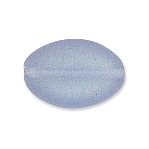 Pressed Czech Glass: Czech Glass, Flat Oval, Frosted Light Sapphire AB, 12x9mm (10 pcs)