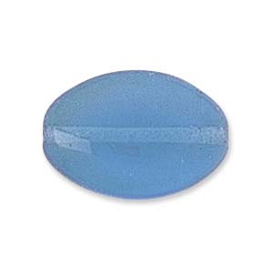 Pressed Czech Glass: Czech Glass, Flat Oval, Aqua, 12x9mm (10 pcs)