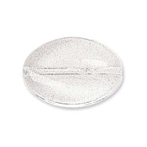 Pressed Czech Glass: Czech Glass, Flat Oval, Crystal, 20x14mm (10 pcs)