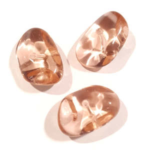 Pressed Czech Glass: Czech Glass, Rock, Pink, 10x18mm (10 pcs)