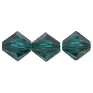 Swarovski Crystal: Swarovski Crystal, Bicone, Emerald (4 or 6mm)