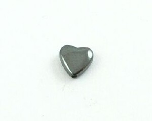 Hematite Stone: Hematite Stone, Heart, Puffy, 6mm (10 pcs)