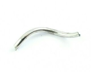 Metal Beads: Metal Bead, Tube,Twisted, Nickel, 25x2mm (10 pcs)