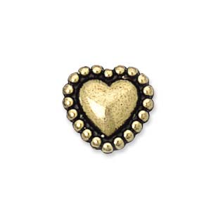 Plastic Metallic Beads: 10mm Plastic Metallic Beaded Heart, Gold (10 pcs)