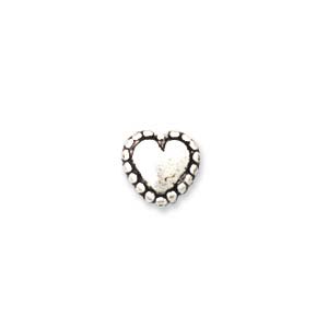 Plastic Metallic Beads: 6mm Plastic Metallic Beaded Heart, Silver (10 pcs)
