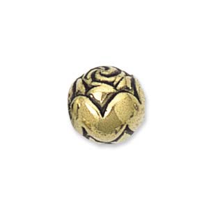 Plastic Metallic Beads: 9mm Plastic Metallic Rose Bud, Gold (10 pcs - only 1 packet left)