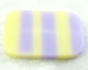 Resin Beads: Resin, Rectangle Stripe Width, Light Yellow/Light Purple, 40x26mm (10pc)