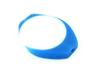 Resin Beads: Resin, Oval Multi, Blue/White, 33x28mm (10pc)