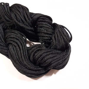 Clearance Stock Updated 27 08 20: 1.6mm Chinese polyester knotting cord, Black - 10m