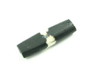 Bone Beads: Bone, Tube, Long 01, Black with White, 23x6mm (20pcs)
