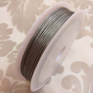 Flexible Beading Wire: Silver Flexible Beading Wire (0.46mm/0.018inch) - 2x5m Packets