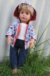 Products: Doll hoodie, fly fishing fabric, fits 46cm doll