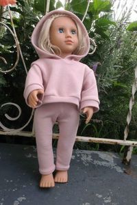 Pink hoodie and leggings, 46 cm doll
