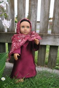 Maroon abaya and hijab, fits 46cm doll