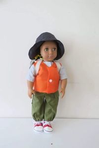 Products: High viz set, vest, pants, backpack, hat, shirt and shoes. Fits 46cm doll