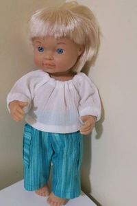Products: Pants and shirt, teal, fits 30cm doll