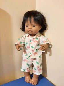 Products: Pajamas, flamingo print, fits 38cm Miniland dolls