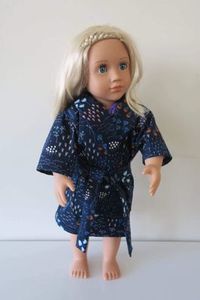 Products: Dressing gown, dark blue, fits 46cm doll