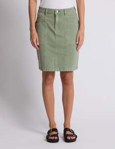Skirts: Strike Skirt - Khaki Denim