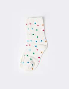 Sock Rainbow Spots - White
